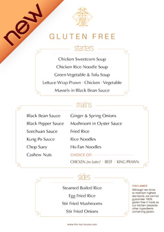 gluten free & vegan menu